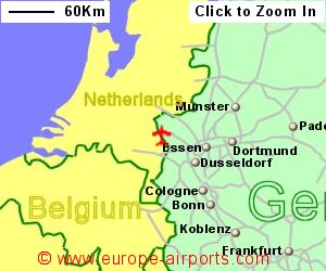 Map showing location of Weeze airport, Germany