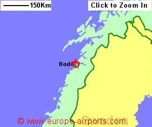 Map showing location of Bodo airport, Norway