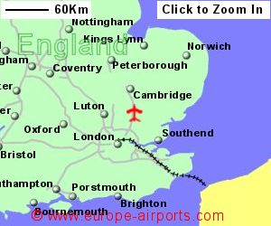 Map showing location of London Stansted airport, uk-and-ire