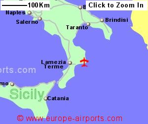 Map showing location of Crotone airport, Italy