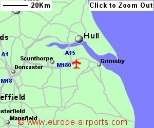 Detailed map showing location of Humberside airport, uk-and-ire